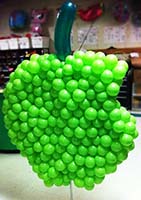 Giant Apple logo created from balloons