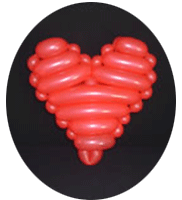 Heart sculpted out of non-round balloons